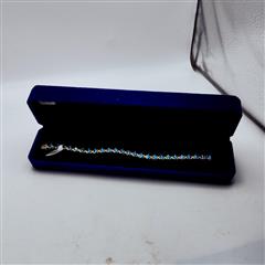 Blue Topaz Gold-Stone Bracelet 10K Yellow Gold 7.85g
